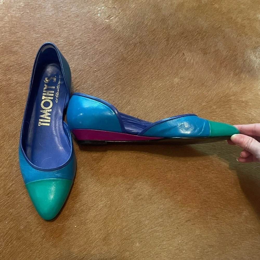 Vintage 80’s Timothy’s multicolor ballet flats size 7N